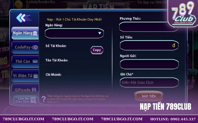 Nạp Tiền 789Club